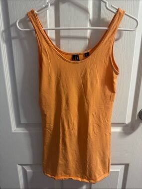 Vero Moda Bright Orange Scoop Neck Long Shot Tank